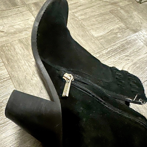 Jessica Simpson Chassie Black Suede Block Heel Booties - Picture 13 of 14